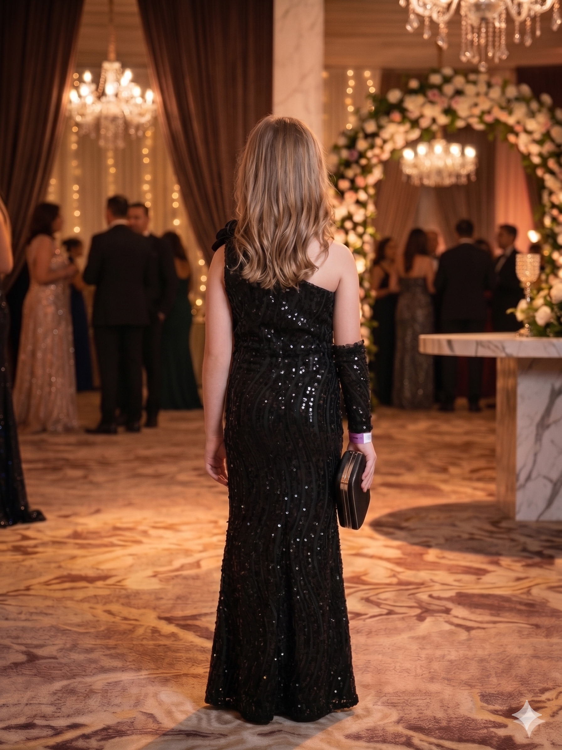 Black Sequin Bodycon Gown