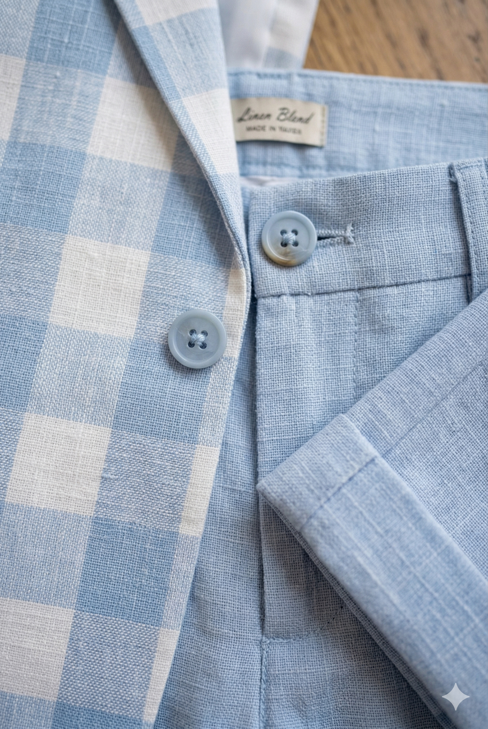 Boys' Light Blue Checkered Blazer and Trouser Suit Set | Formal Occasion Wear | Olecuzi