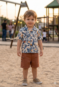 Boys' Tropical Print Shirt and Cargo Shorts Set | Summer Kids Fashion | Olecuzi