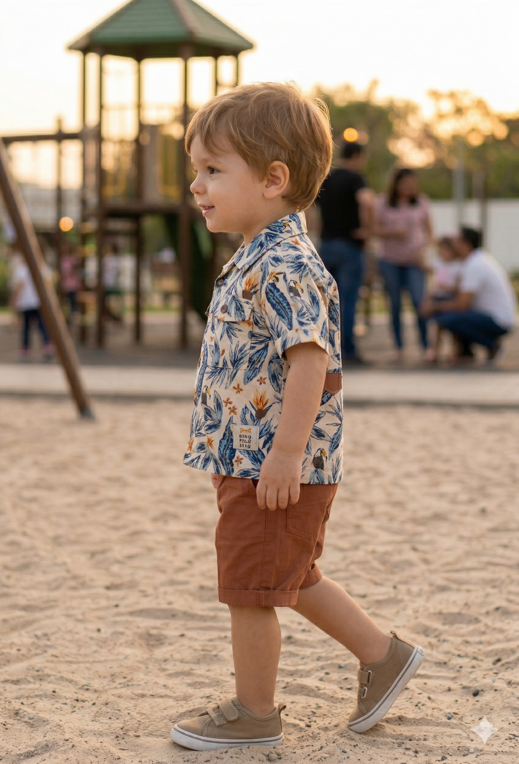 Boys' Tropical Print Shirt and Cargo Shorts Set | Summer Kids Fashion | Olecuzi
