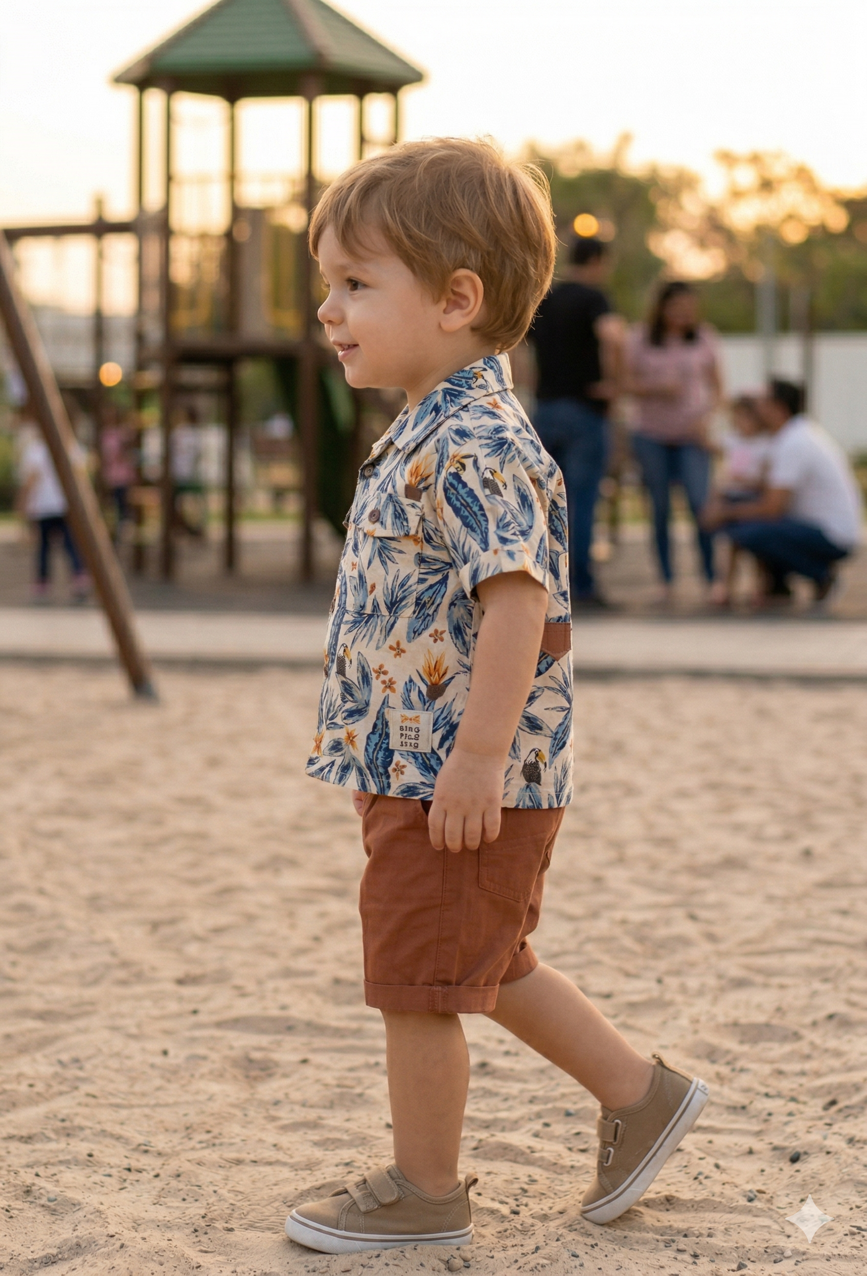 Boys' Tropical Print Shirt and Cargo Shorts Set | Summer Kids Fashion | Olecuzi