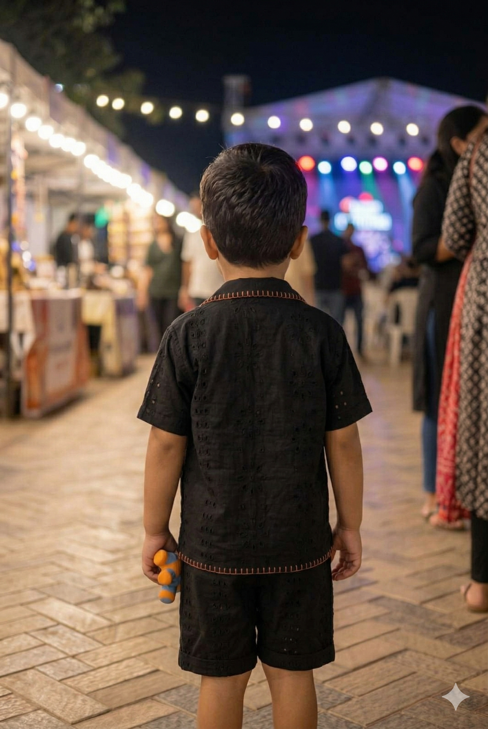 Boys' Stylish Black Eyelet Shirt and Shorts Set | Kids Fashion | Olecuzi