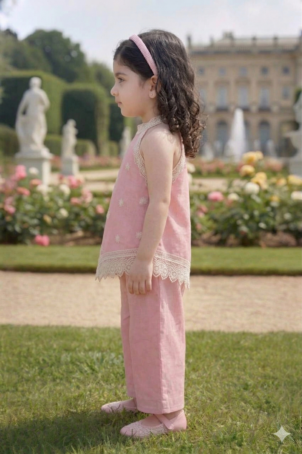Elegant Pastel Pink Halter Ethnic Set for Girls | Festive Party Wear - Olecuzi