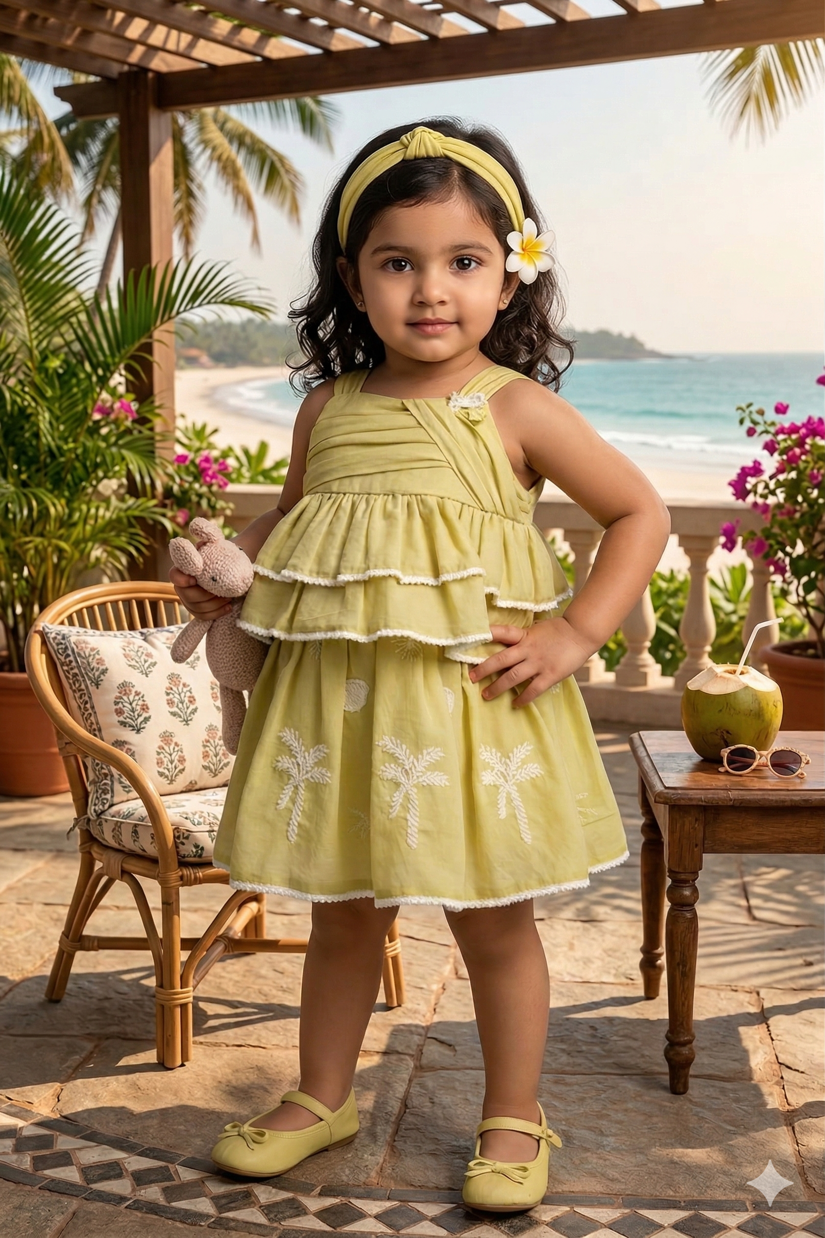 Charming Pastel Yellow Summer Dress for Girls | Casual Beachwear - Olecuzi