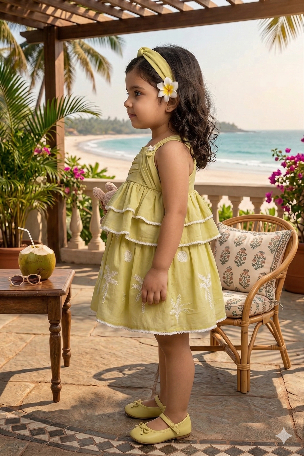 Charming Pastel Yellow Summer Dress for Girls | Casual Beachwear - Olecuzi