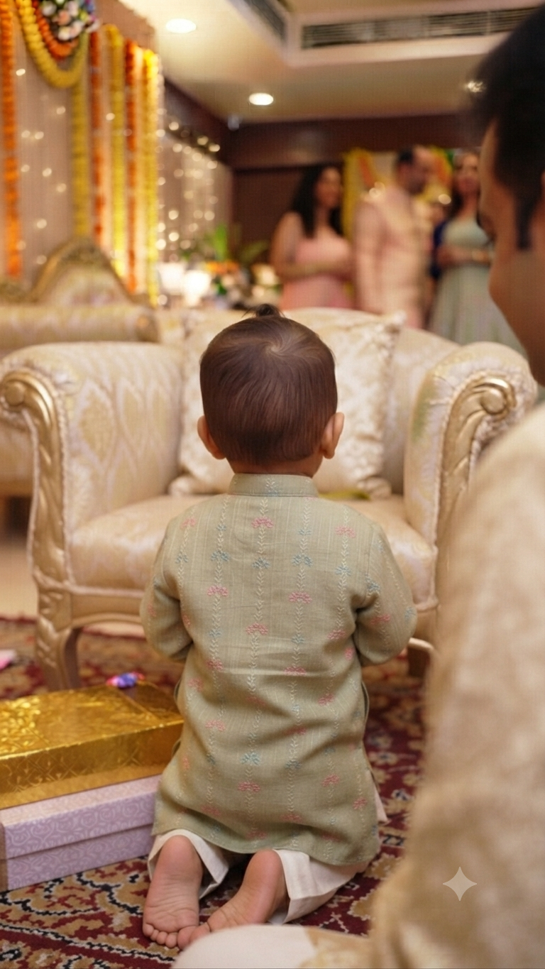 Pastel Sage Green Embroidered Short Kurta Set for Baby Boys | Olecuzi