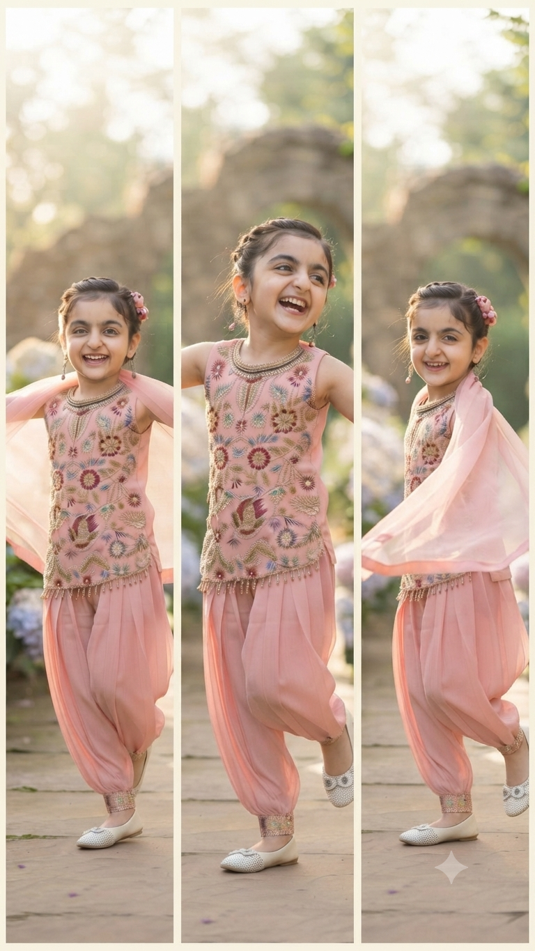 Designer Pink Dhoti Salwar Suit for Girls | Traditional Ethnic Wear | Olecuzi
