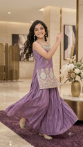 Buy Girls Purple Sharara Suit Online | Kids Ethnic Wear – Olecuzi