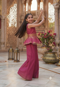 Elegant Ethnic Peplum & Palazzo Set for Girls | Festive Wear | Olecuzi