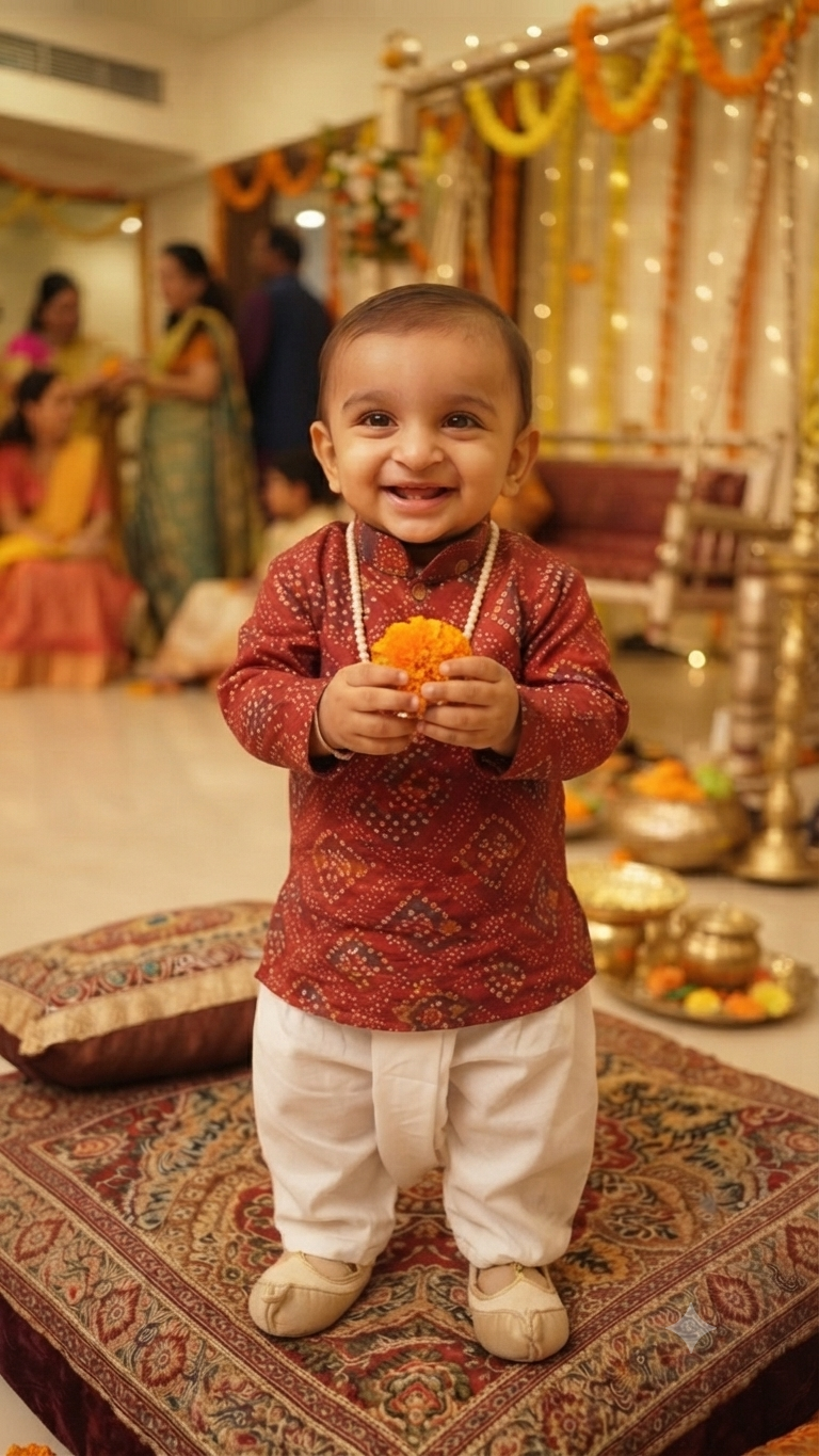 Boys Bandhani Kurta Dhoti Set – Festive Ethnic Wear for Toddlers & Baby Boys